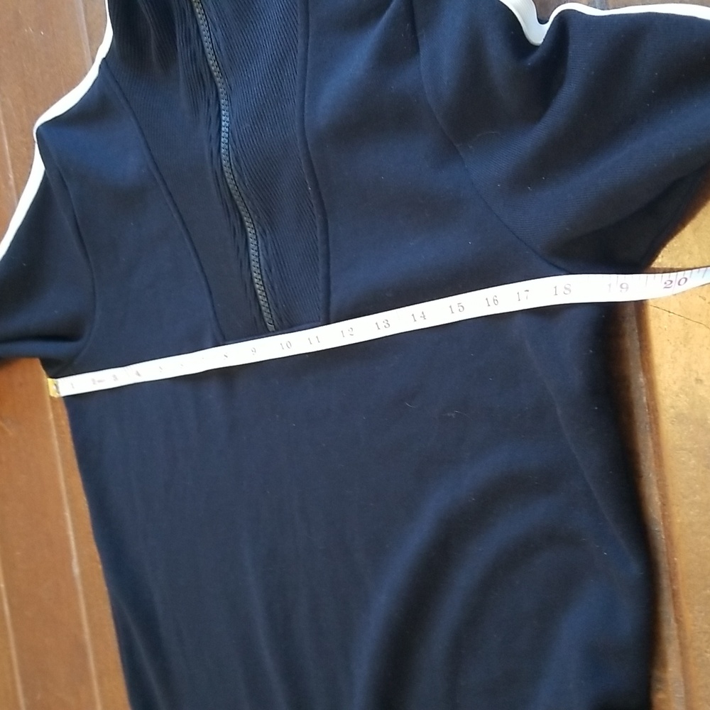 Athleta Circa Black With White Stripes Longsleeve Mini Track Dress - Picture 11 of 15